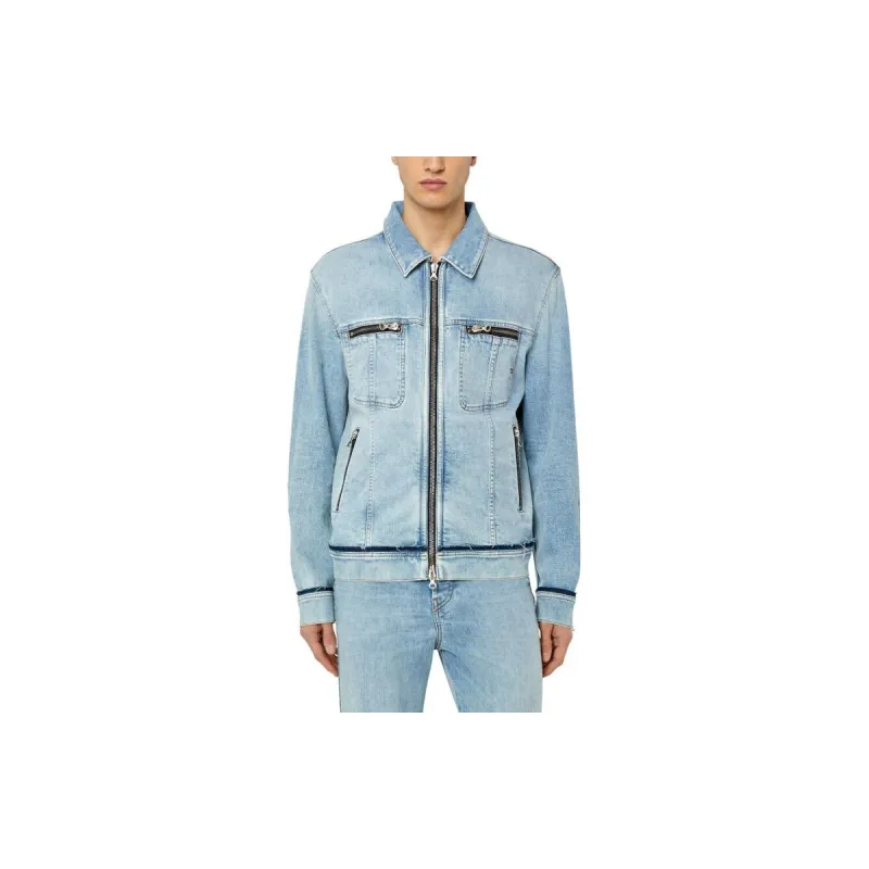 DIESEL Rehab Denim Denim Jackets Men Light Blue-3