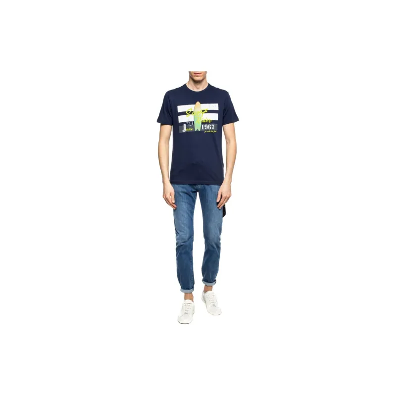 EMPORIO ARMANI EA7 T Shirts Men Marine Blue-2