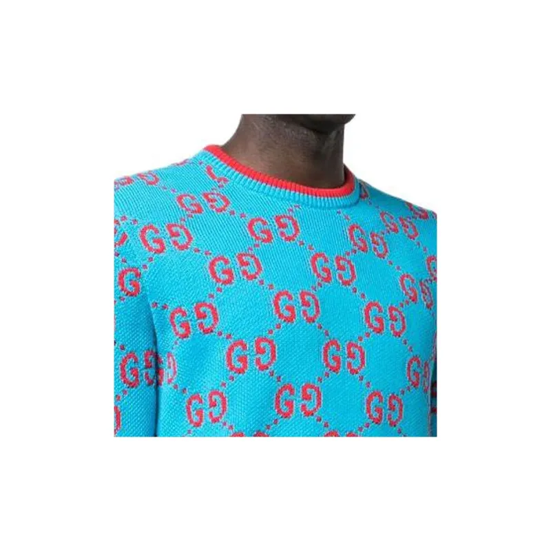 GUCCI Gg Intarsia knit Cotton Jumper-4