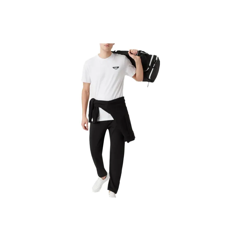 EMPORIO ARMANI Letter Logo Print Crew Neck Short Sleeved T Shirt T Shirt Men's White-2