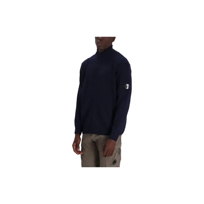 C.P.Company Lens Detailed Zip Up Knitted Cardigan-3