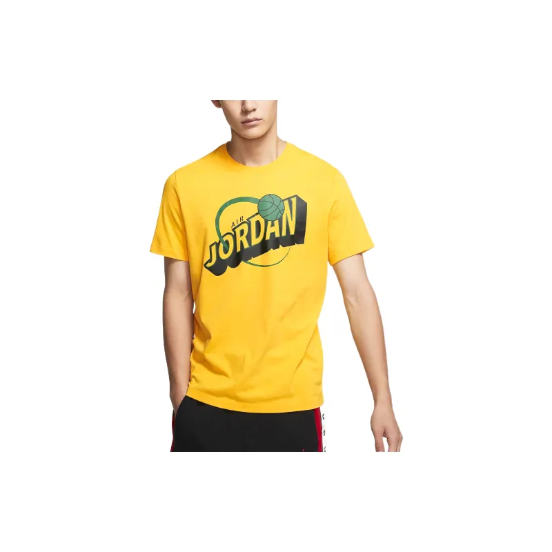Jordan Set in Sleeve T Shirt Men's Yellow-2