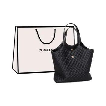 COMELY Fabric Handbag Tote Medium Size Women's Black