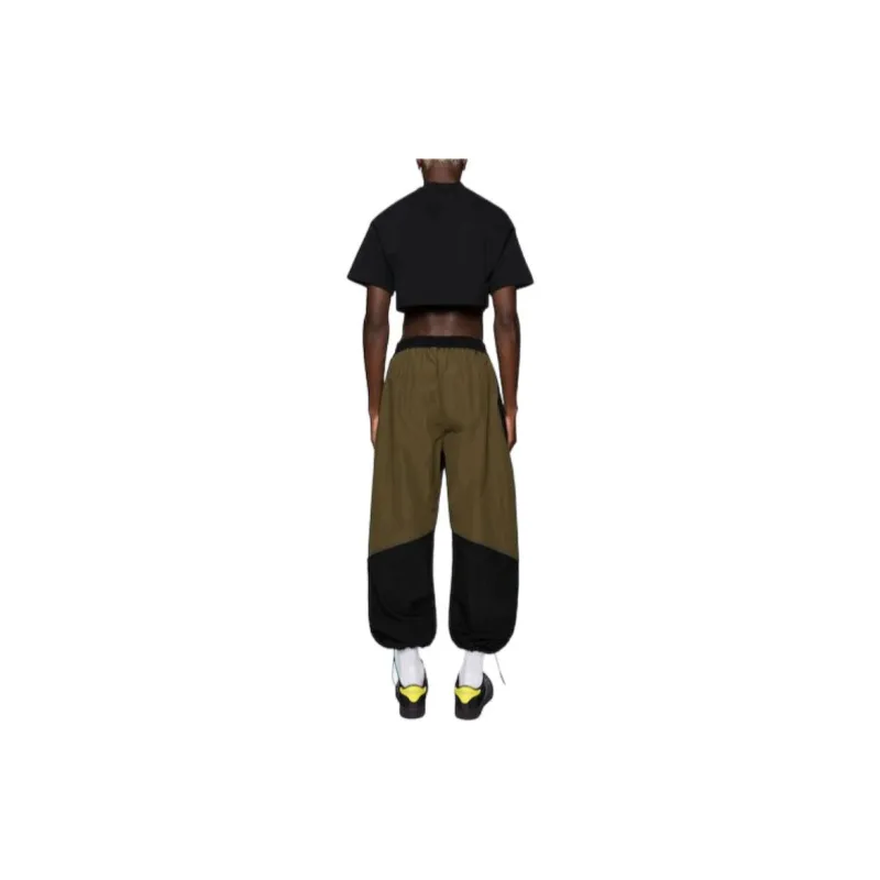 Reebok Colourblock Vector Track Casual Pants Unisex Black/Khaki Green-2