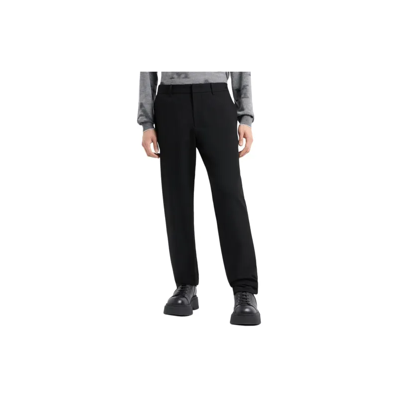 EMPORIO ARMANI Compact Fabric Chinos With Wool Finish-2