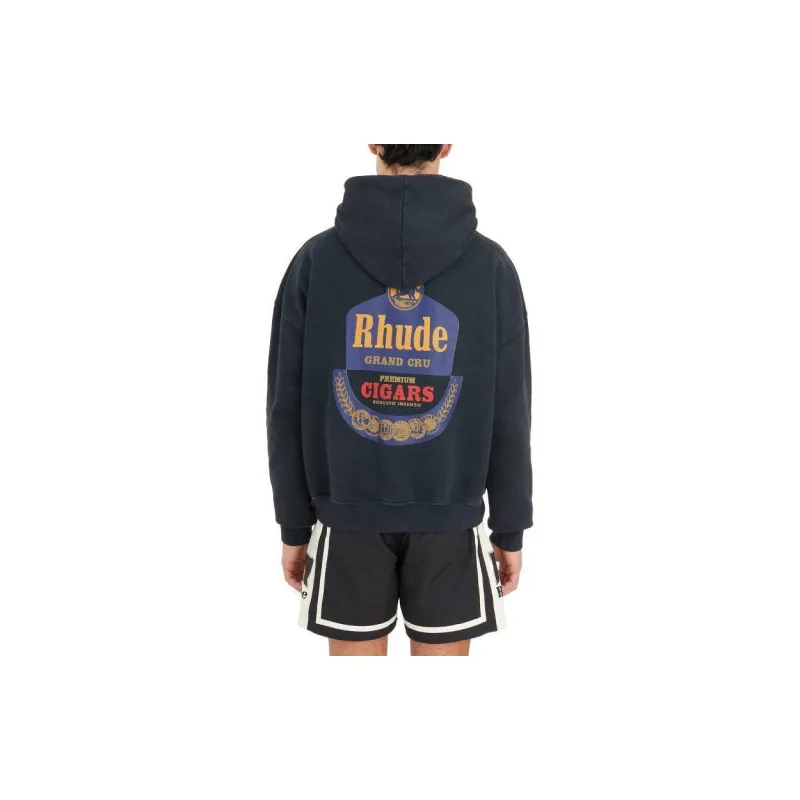 RHUDE Logo print Cotton Hoodie-3