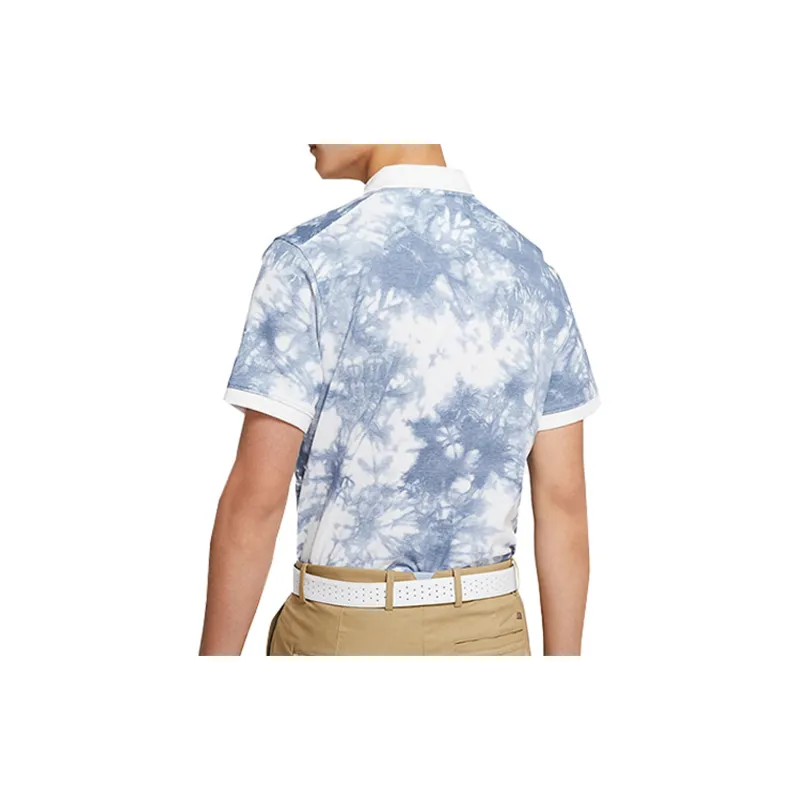 Nike Polo Shirts Men White Blue-3