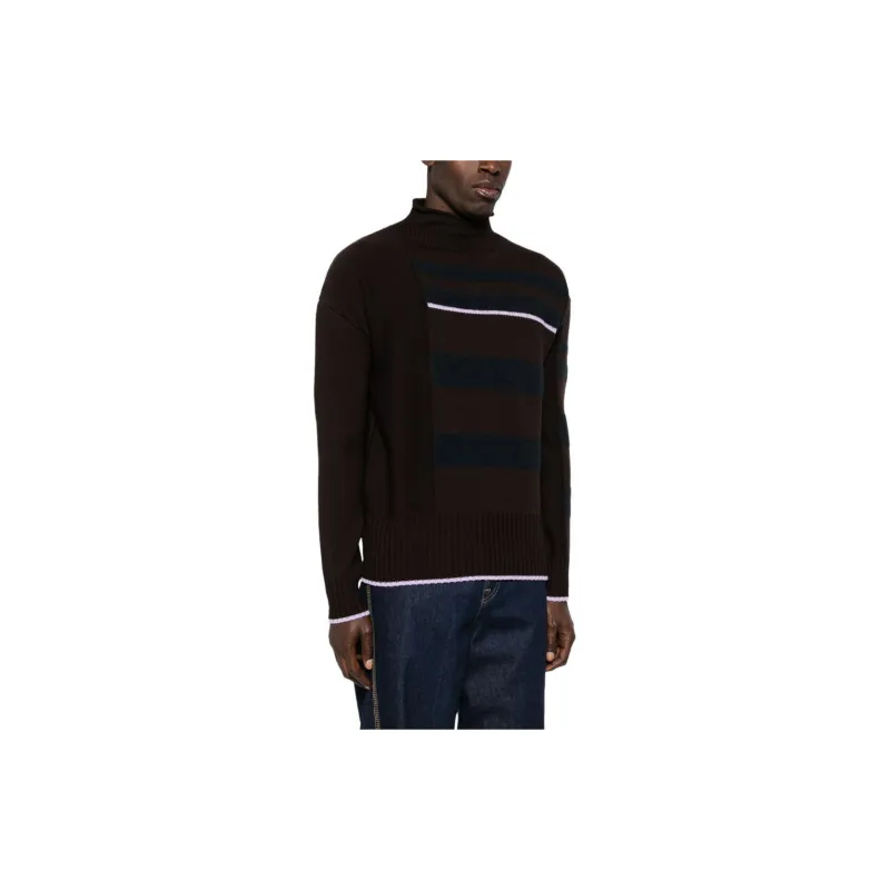 Lanvin Striped Mock Neck Knitted Jumper-3