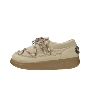 MLB Boston Red Sox Anti Slip And Wear Resistant Warm Low Top Casual Shoes Women's Beige