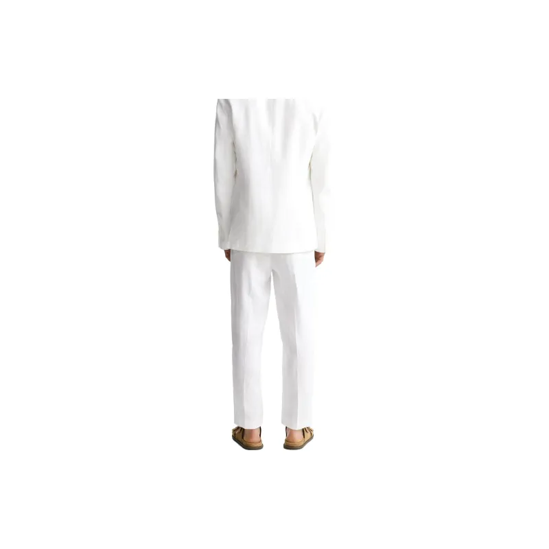 ZARA Suit Trousers Men White-3