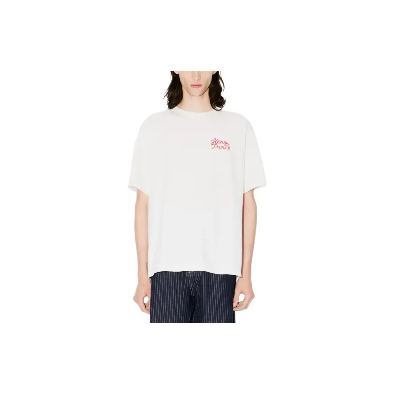 KENZO Heart Embroidered Oversized T Shirt-3