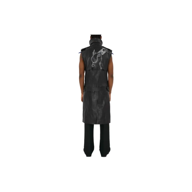 Burberry Leather Trench Coat-3