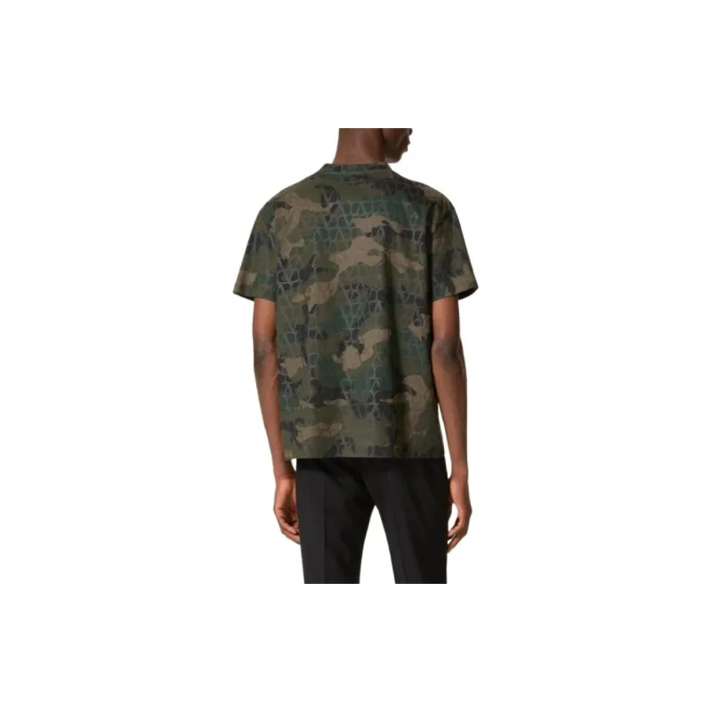 Valentino All Over Logo Patterned Crewneck T Shirt-5
