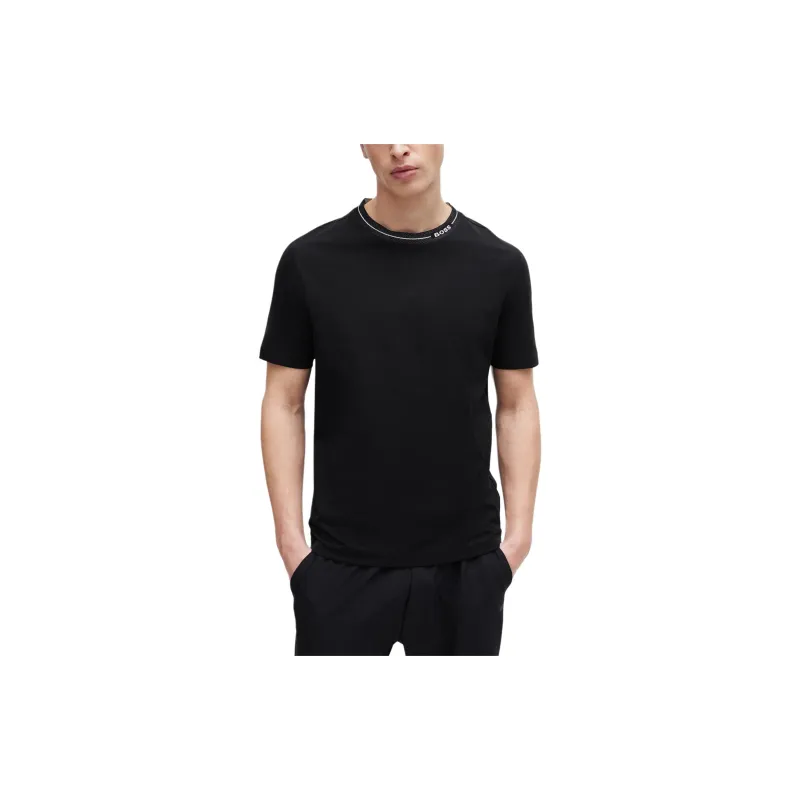 HUGO BOSS Logo collar Cotton jersey T shirt-1