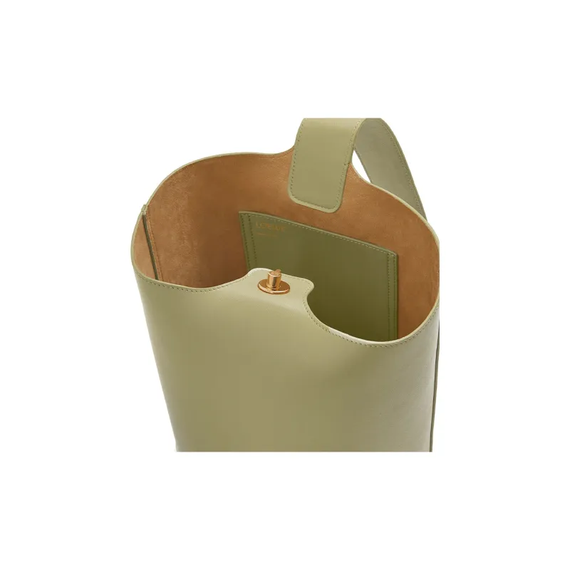 LOEWE Bucket Series Cow Leather Bucket Bag Handbag Shoulder Bag Medium Size Unisex Eucalyptus Green-5