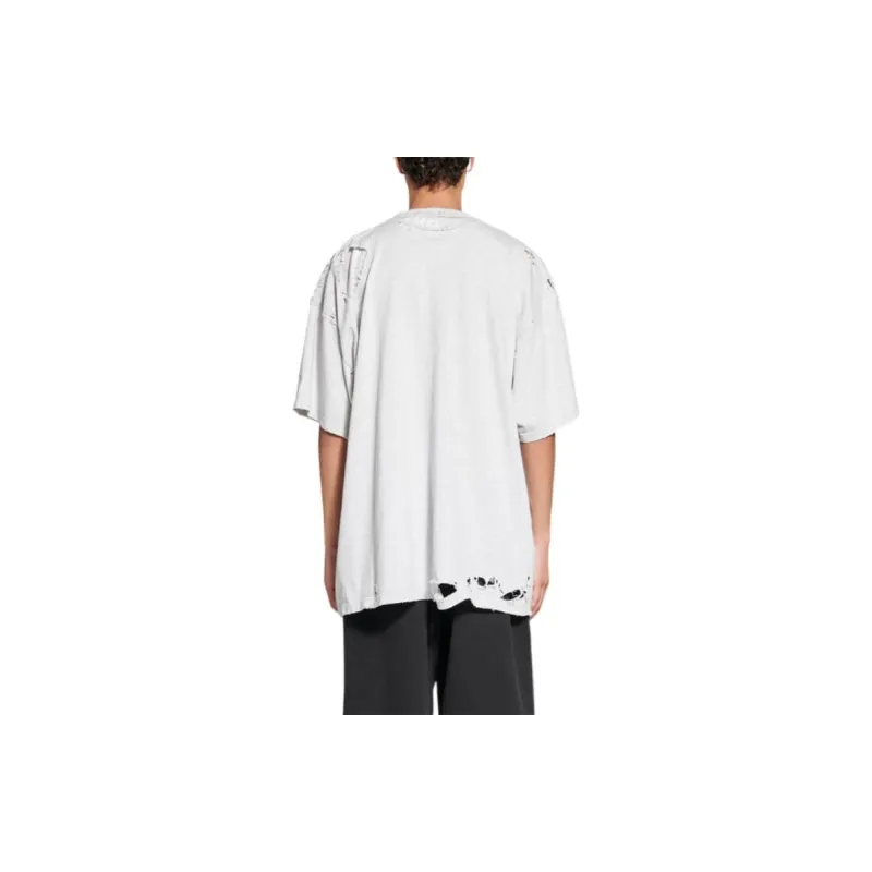 Balenciaga T Shirt Loose Fit Unisex Gray-2