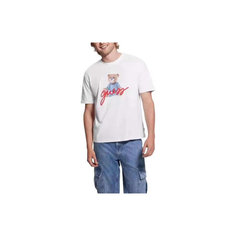 GUESS T Shirts Men White-1