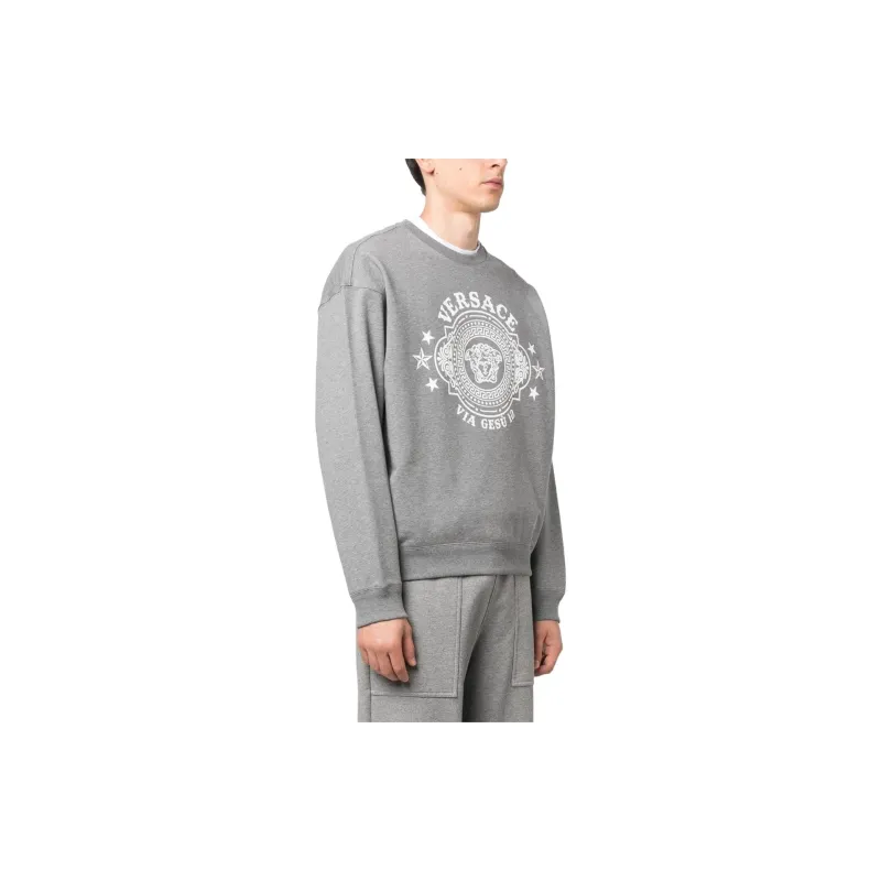VERSACE Logo Printed Crewneck Sweatshirt-2