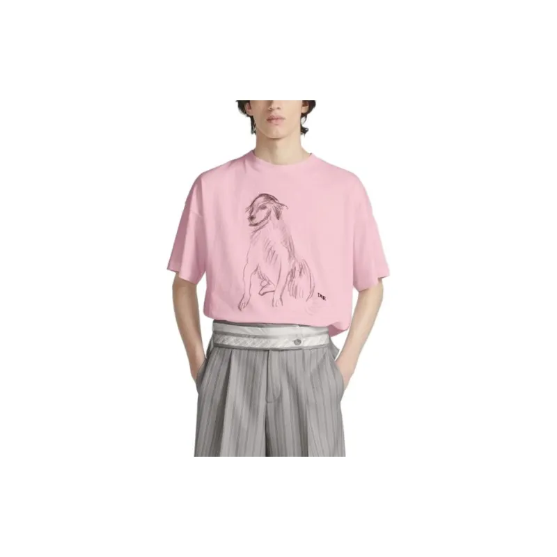 DIOR T-Shirts Men Pink-2