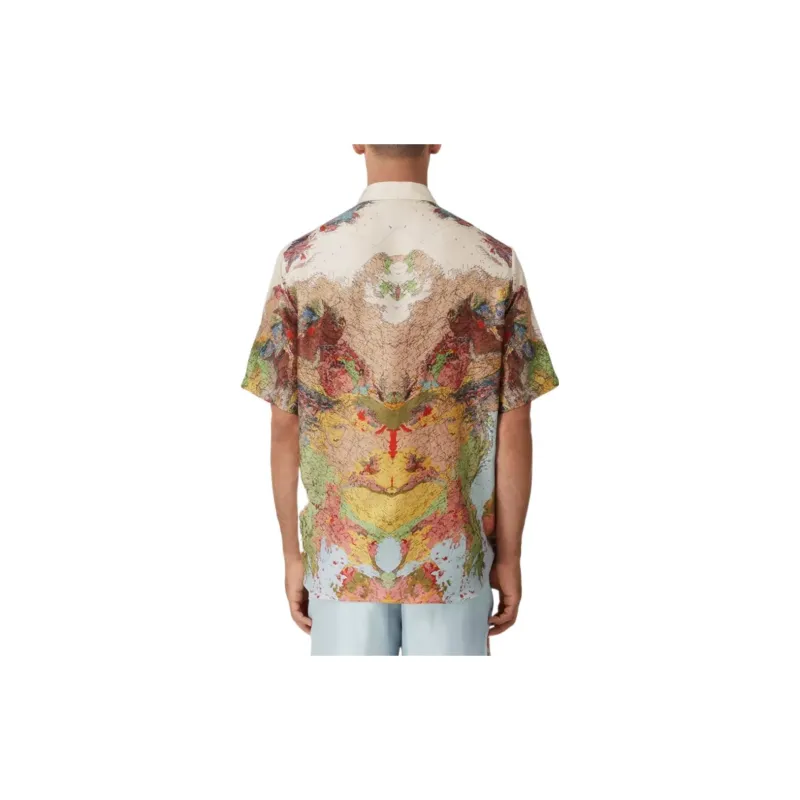 Burberry Map Graphic Print Silk Shirt-2