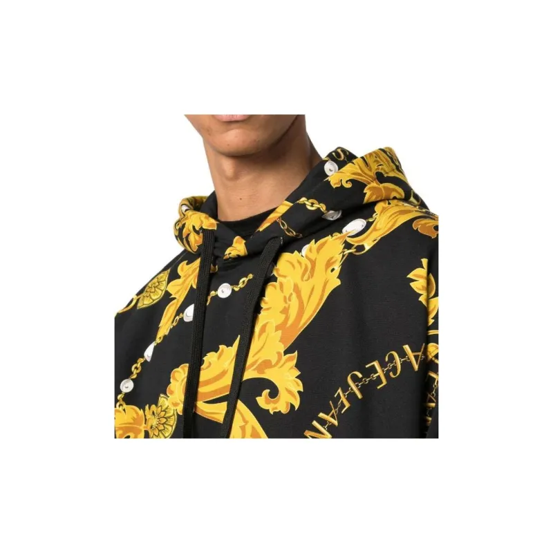 VERSACE JEANS COUTURE Baroque print Cotton Hoodie-4