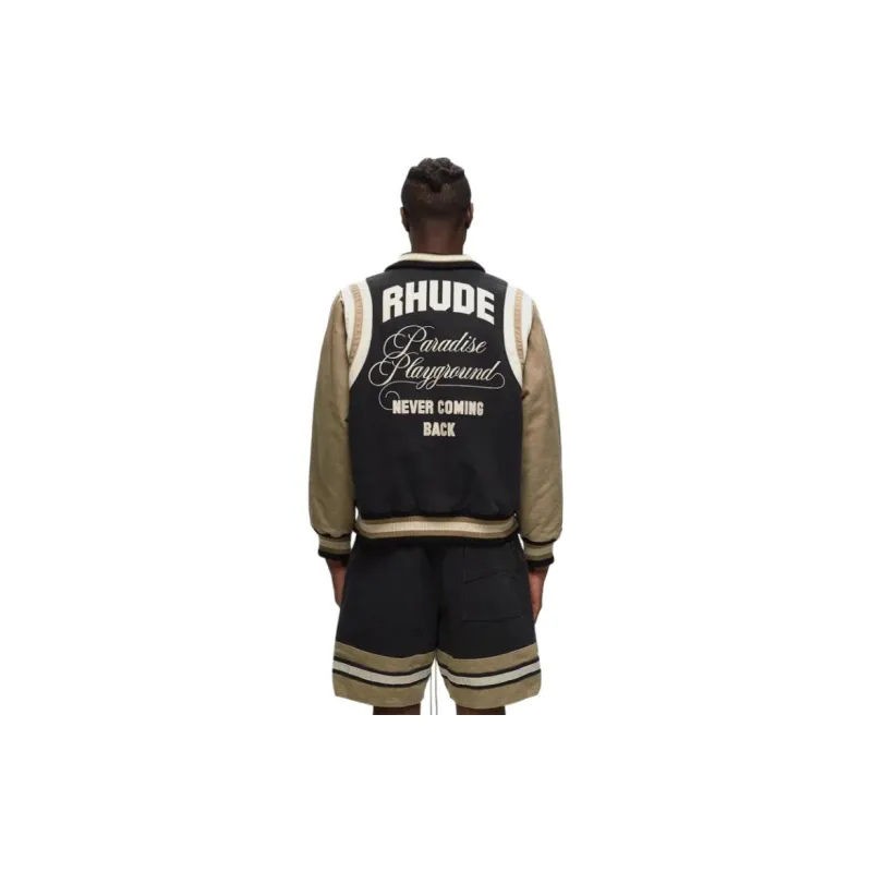 RHUDE Washed Canvas Varsity Jacket-3
