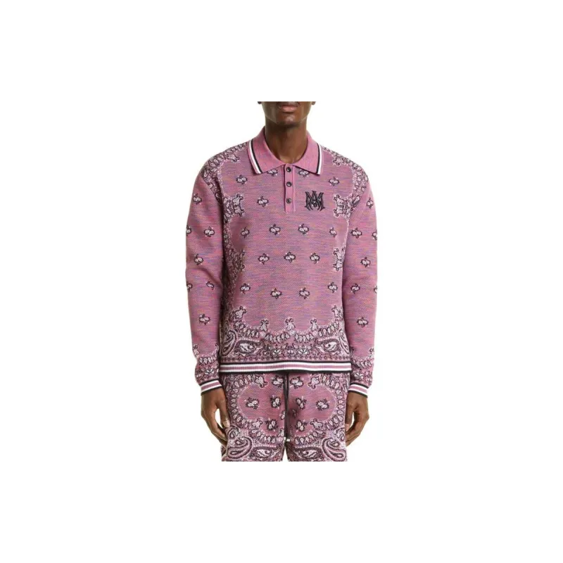 AMIRI Space Dye Bandana Long Sleeve Polo-4