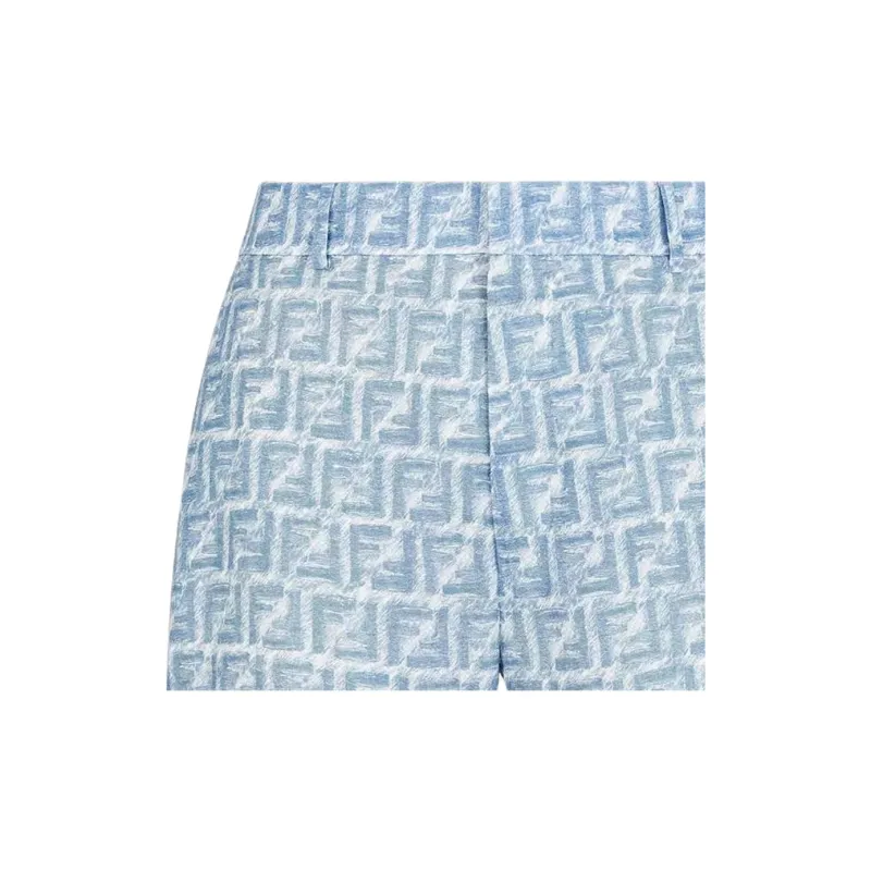 FENDI All Over Ff Printed Belt looped Shorts-6
