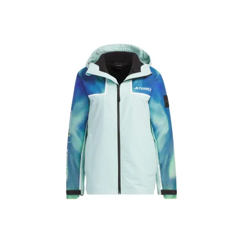 National Geographic X Adidas National Geographic Co-branded Section Jackets Women's Cyan