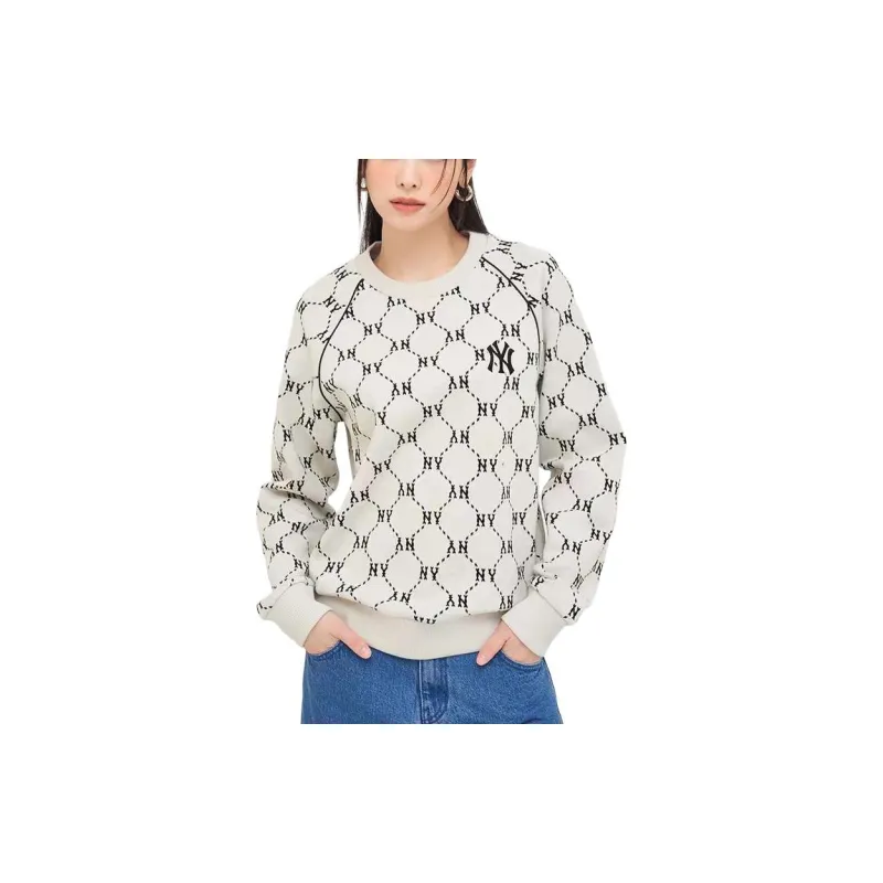 MLB New York Yankees Sweatshirt Unisex Dark Cream-2
