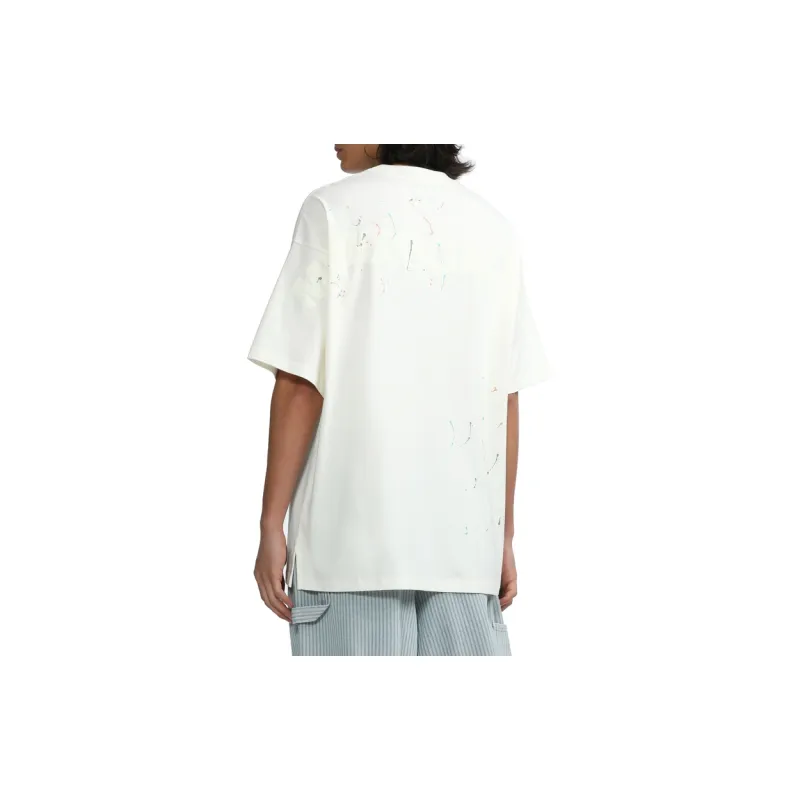 MUSIUM DIV Paint splatter detail Cotton T shirt-11