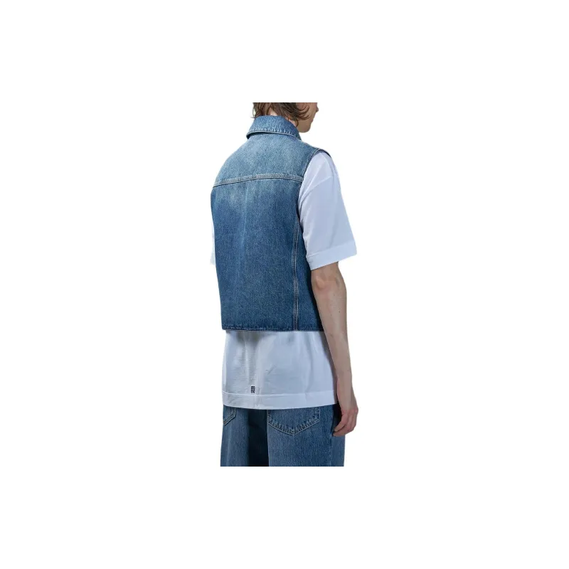 Givenchy Logo Embroidered Denim Vest-2
