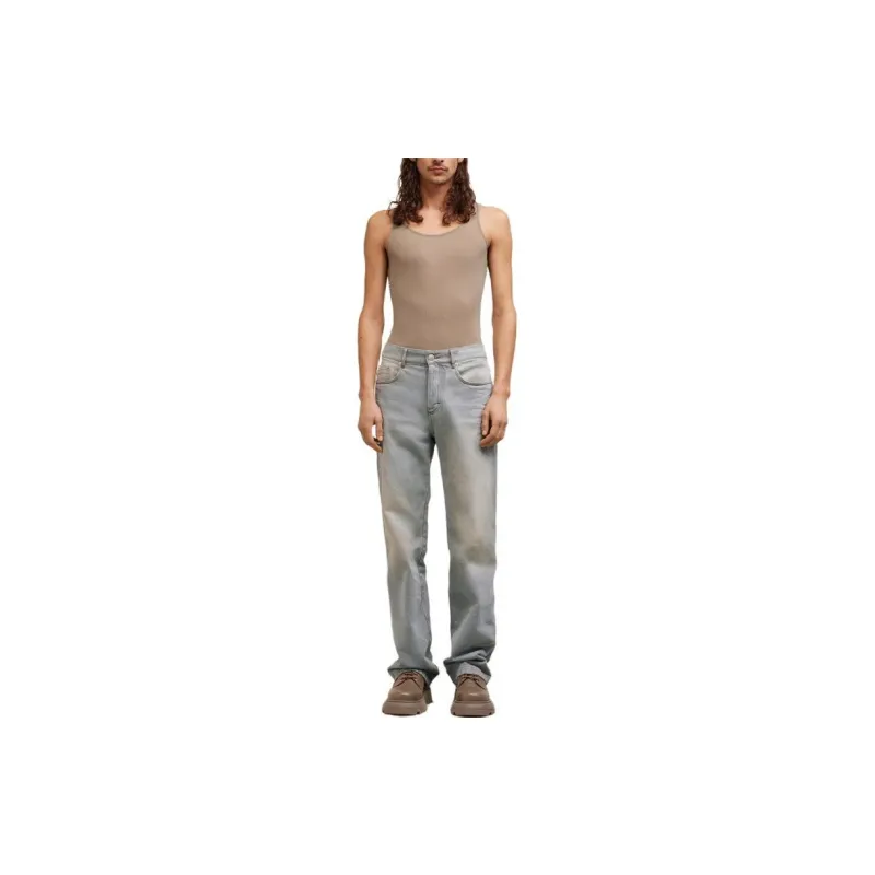 AMIPARIS Paris Logo Patch Straight Leg Jeans-1