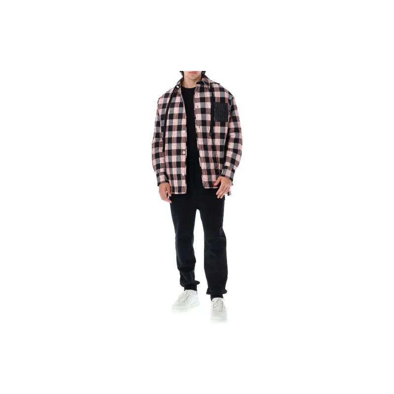 LOEWE Quilted Check Hooded Shirt-1