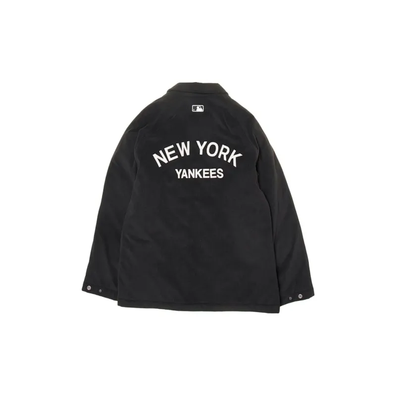 MLB Varsity New York Yankees Woven Shirts Velvet feel Coat Unisex Black-1