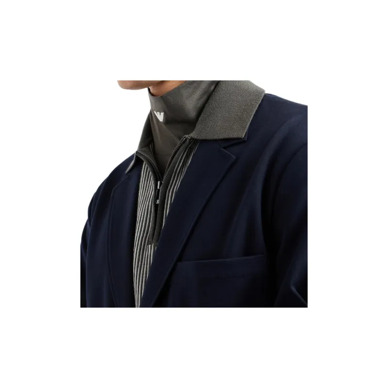 EMPORIO ARMANI Single breasted Jacket In Compact Fabric With A Wool Finish-4