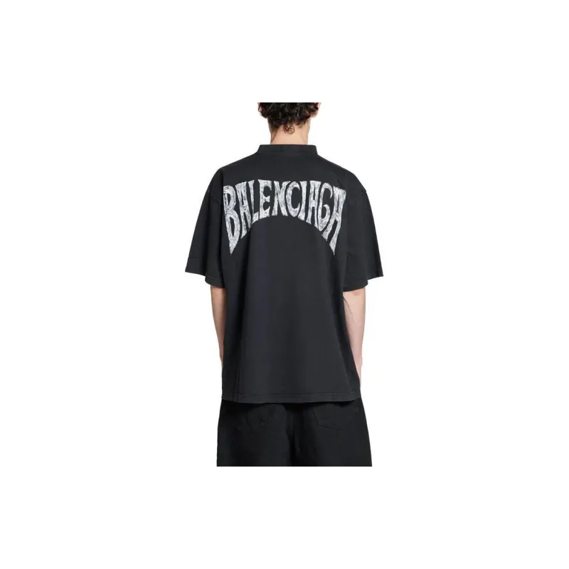 Balenciaga Logo Printed Crewneck T Shirt-4