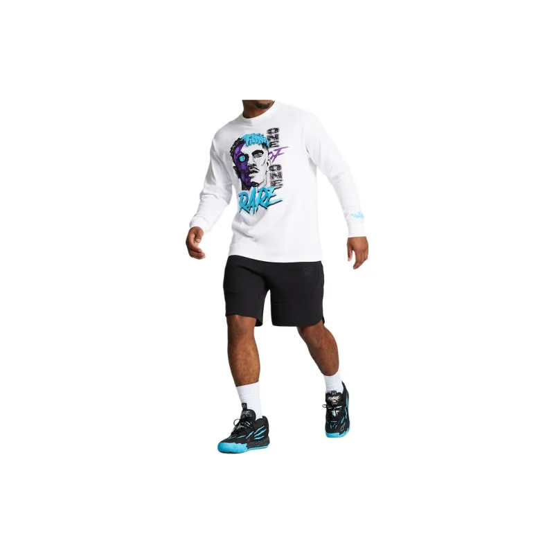 PUMA MELO BLUE HIVE LS TEE T Shirt Men's White-3