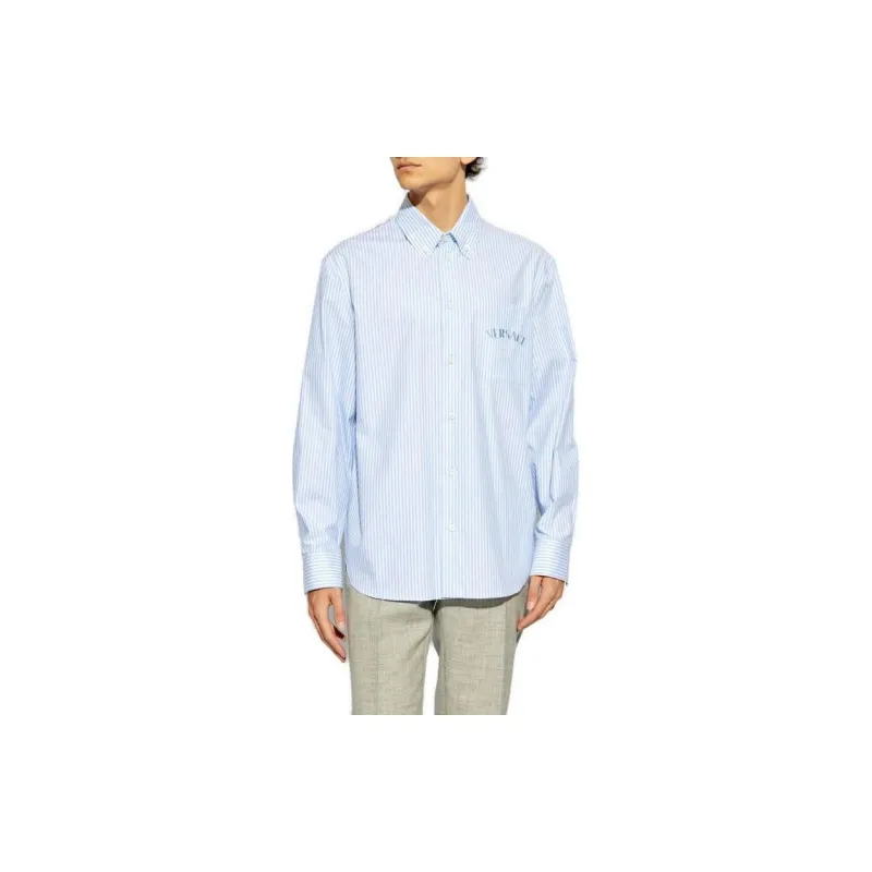 VERSACE Long Sleeved Striped Buttoned Shirt-1