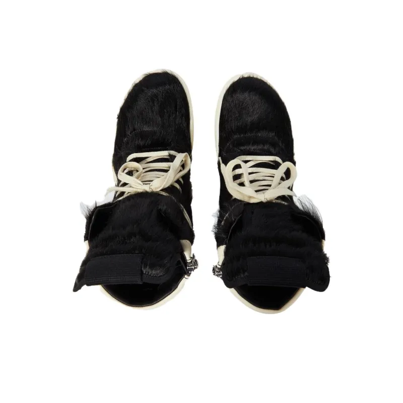 RICK OWENS/RO High Top Skateboard Shoes Men's Black White-3