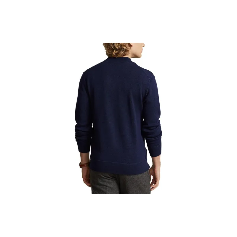 Polo Ralph Lauren Zip-up Felted Wool Navy Jumper-2