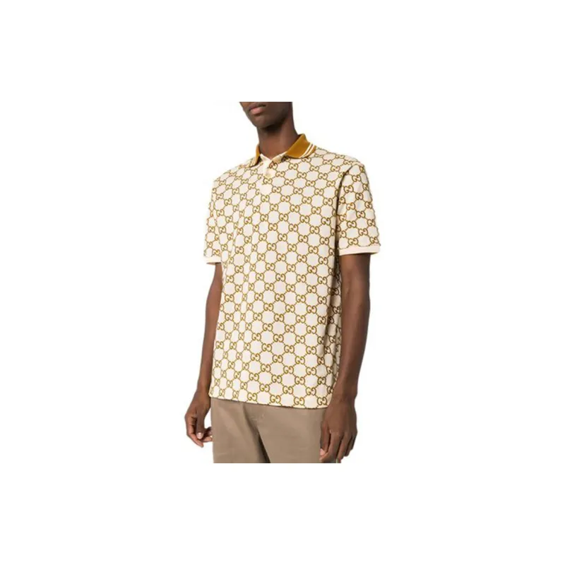 GUCCI Polo Shirts Men Beige-3