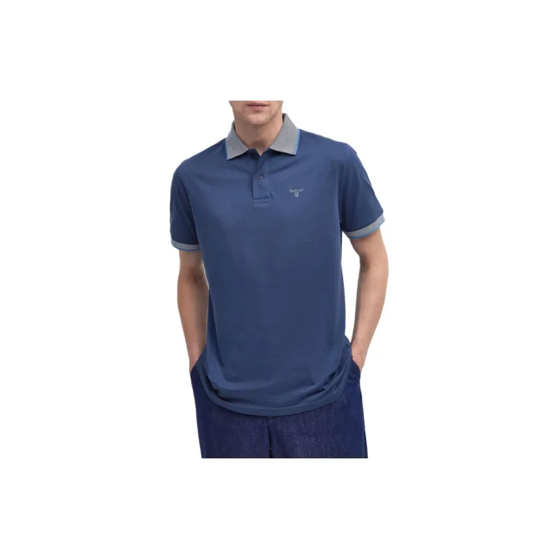 BARBOUR SS24 Polo Shirt Men's Dark Denim Color-2
