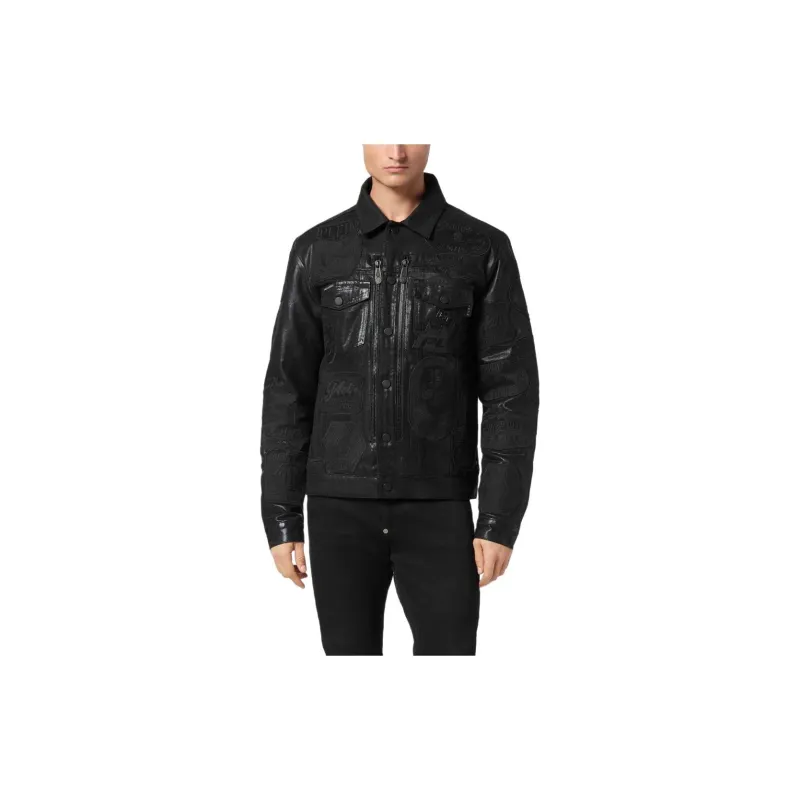 PHILIPP PLEIN Zipped Denim Jacket-1
