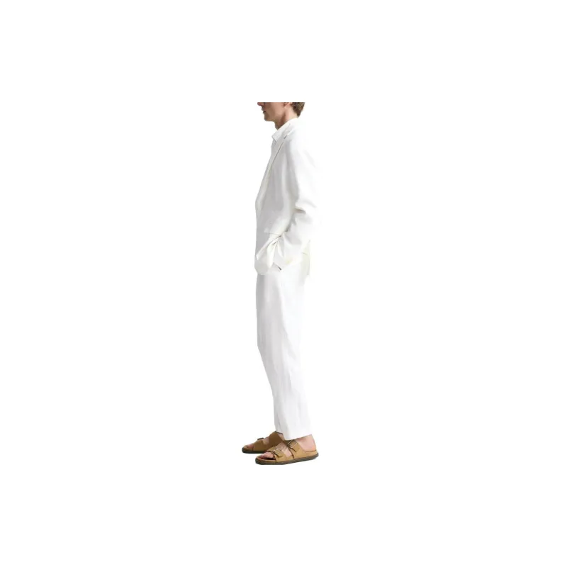 ZARA Suit Trousers Men White-4