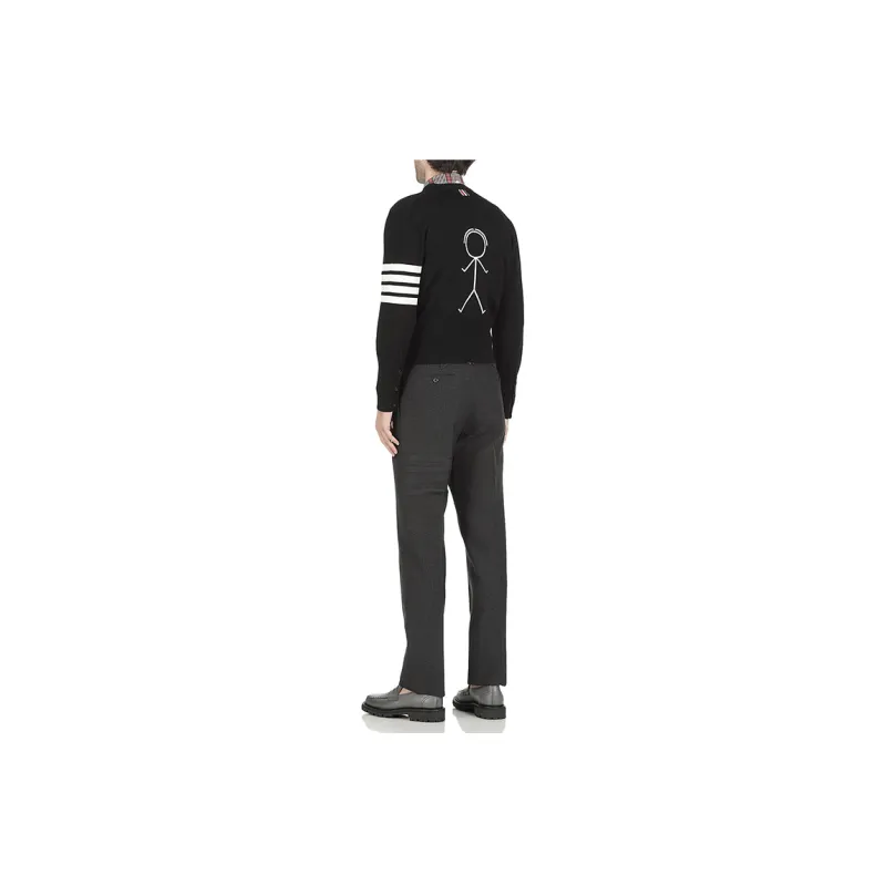 THOM BROWNE 4 Bar Stripe V neck Cardigan-3