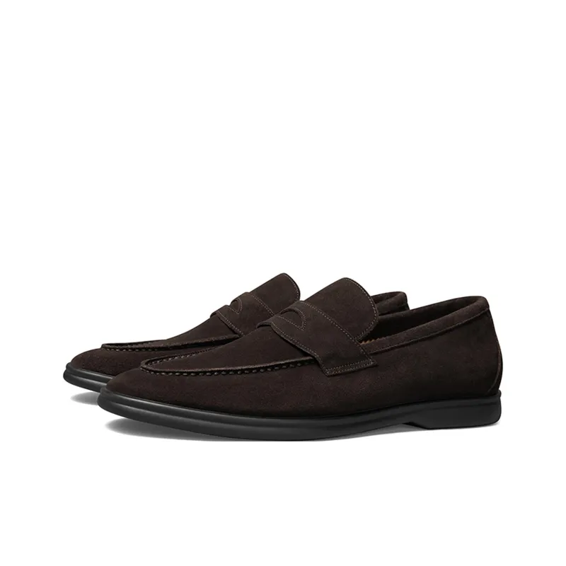 THOM WILLS British Style Fashion Versatile Slip on Casual Shoes Men's Coffee-1