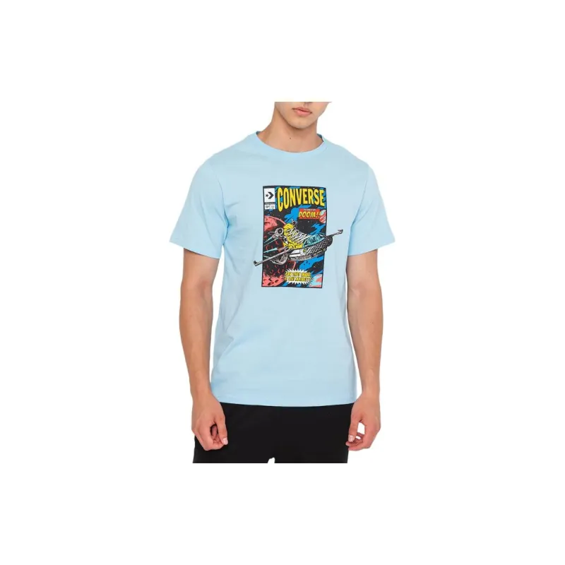 Converse Comic Cover Erkek Mavi T Shirt Men's Blue-1