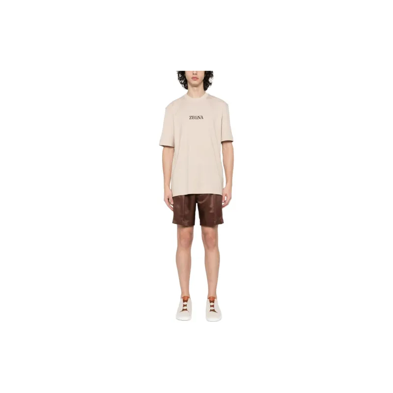 Ermenegildo Zegna Logo Detailed Crewneck T Shirt-1