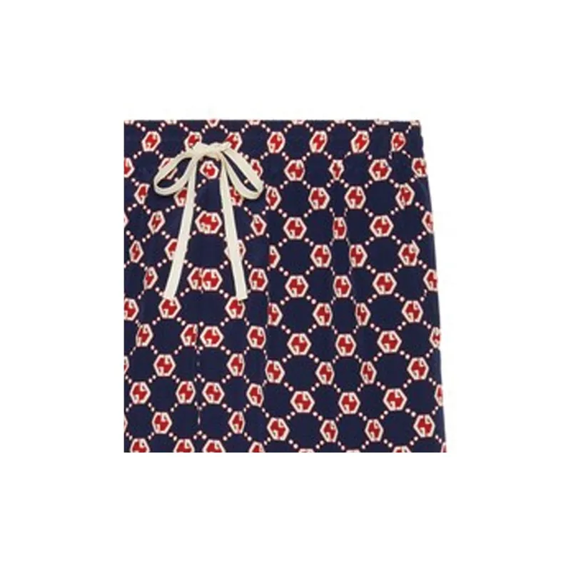 GUCCI Gg Hexagon Silk Crepe Shorts-5